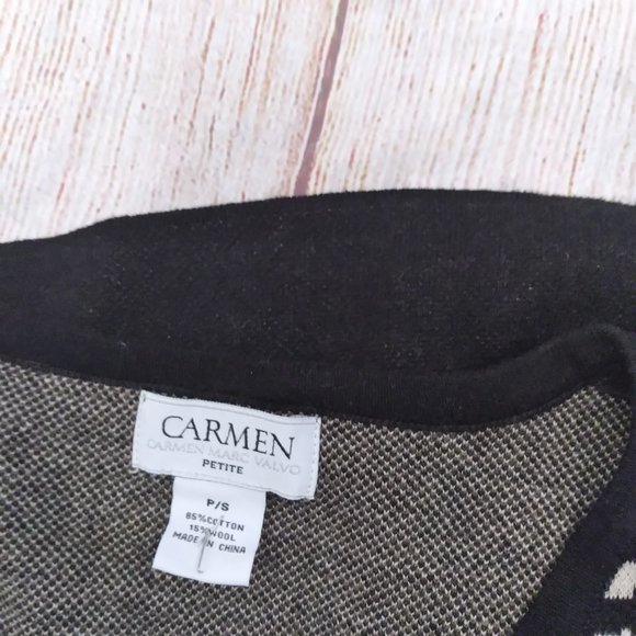 Carmen Marc Valvo v-neck sweater size Small Petite - Picture 3 of 6